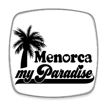 Farbe änderbar | Menorca my Paradise - Viereckiger Kühlschrankmagnet - Weiß - Vorne