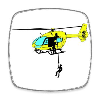 Hubschrauber Helikopter Helicopter Pilot Spotter - Viereckiger Kühlschrankmagnet - Weiß - Vorne