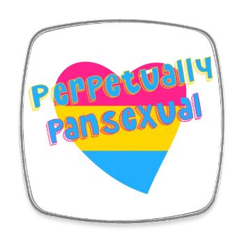 Perpetually Pansexual LGBTQIAP+ pan pride flag - Square fridge magnet - white - Front