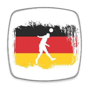 Fußball Deutschland Sport - Viereckiger Kühlschrankmagnet - Weiß - Vorne
