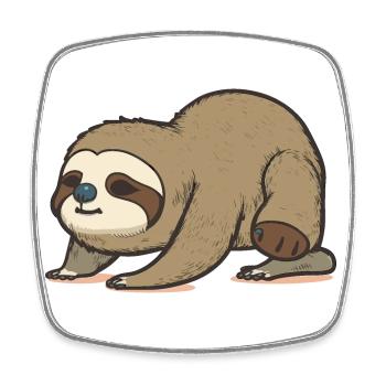 Zen Sloth - Square fridge magnet - white - Front