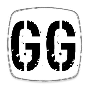 GG Gutes Spiel - Viereckiger Kühlschrankmagnet - Weiß - Vorne