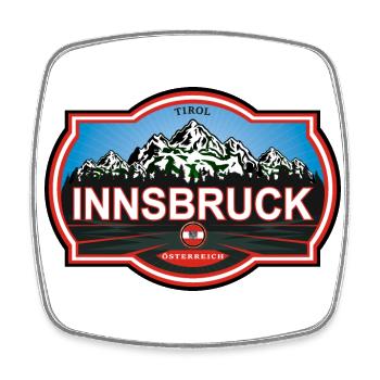 Innsbruck, Österreich - Viereckiger Kühlschrankmagnet - Weiß - Vorne