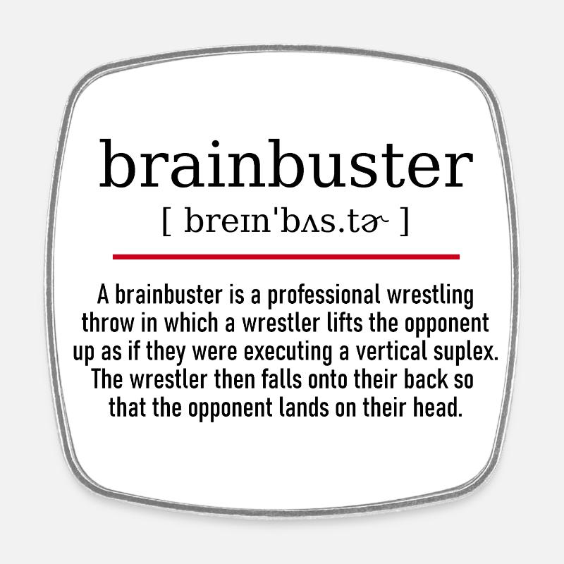 brainbuster - spelling and description - Viereckiger Kühlschrankmagnet - Weiß