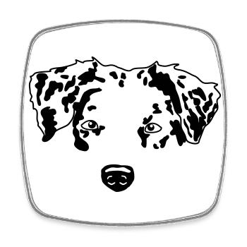 minimal Australian Shepherd Aussie dog - Square fridge magnet - white - Front