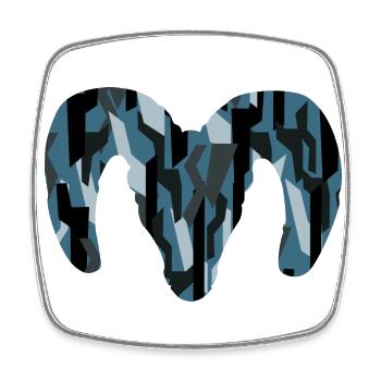 Bighorn Sheep Camouflage – Pure Wilderness - Square fridge magnet - white - Front