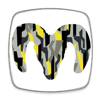 Bighorn Sheep Camouflage – Pure Wilderness - Square fridge magnet - white - Front