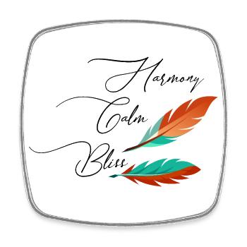 Calm Power Feathers - Square fridge magnet - white - Front