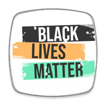 Black Lives Matter - Viereckiger Kühlschrankmagnet - Weiß - Vorne