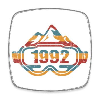 Skifahrer Skibrille Skifahren Ski 1992 Geburtstag - Viereckiger Kühlschrankmagnet - Weiß - Vorne