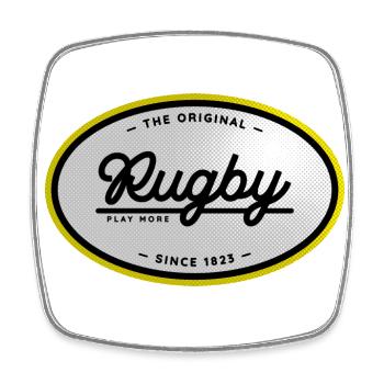 RUGBY BALL - Magnet carré - blanc - Devant