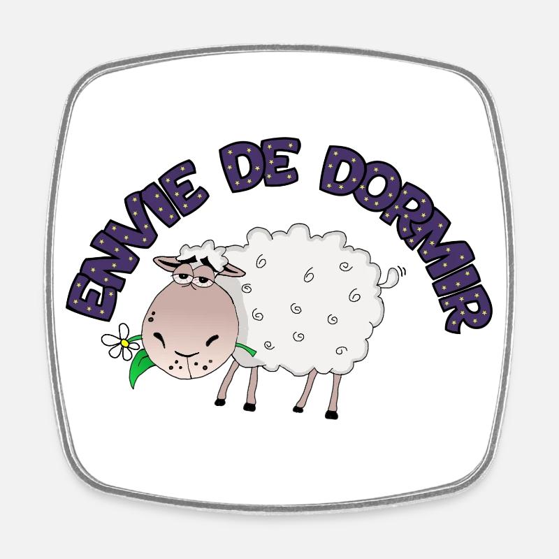 Envie de dormir - Mouton - Magnet carré - blanc