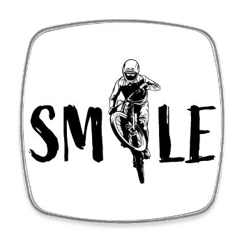Smile - Vélo Vélo Dirt Bike VTT VTT - Magnet carré - blanc - Devant