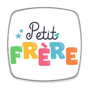 petit frère Cadeau naissance famille - Magnet carré - blanc - Devant