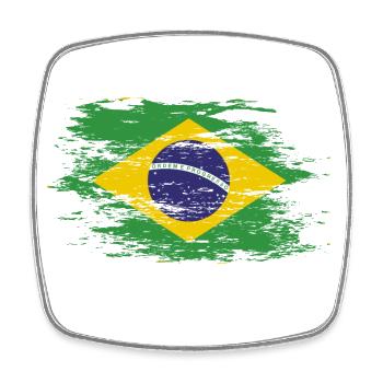 Brasilien Flagge used - Viereckiger Kühlschrankmagnet - Weiß - Vorne