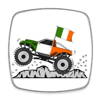 Monster Truck Ireland Flag - Square fridge magnet - white - Front