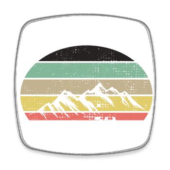 Mountains Retro Colors - Square fridge magnet - white - Front