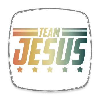 Team Jesus Gemeinde Liebe Gott - Geschenkidee - Viereckiger Kühlschrankmagnet - Weiß - Vorne