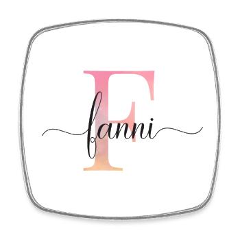 F| Monogramm | Name | Fanni |Watercolor - Viereckiger Kühlschrankmagnet - Weiß - Vorne