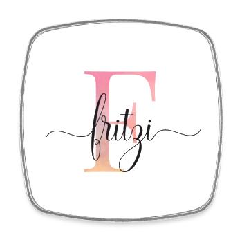 F| Monogramm | Name | Fritzi |Watercolor - Viereckiger Kühlschrankmagnet - Weiß - Vorne