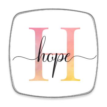 H | Monogram | Name | Hope |Watercolor - Square fridge magnet - white - Front
