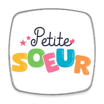 petite soeur Cadeau naissance famille - Magnet carré - blanc - Devant