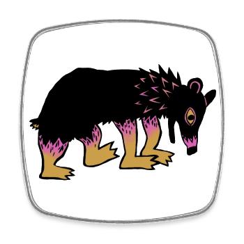 colorful bear - Square fridge magnet - white - Front