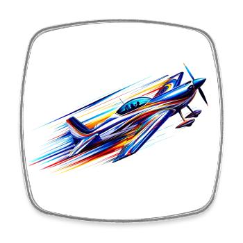 Kunstflugzeug - Viereckiger Kühlschrankmagnet - Weiß - Vorne