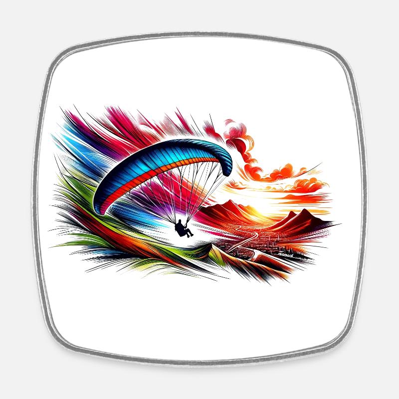Paraglider - Square fridge magnet - white
