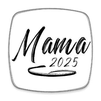 Mama 2025 - Viereckiger Kühlschrankmagnet - Weiß - Vorne