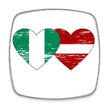 Drapeau du Nigeria Lettonie coeur utilisé - Magnet carré - blanc - Devant