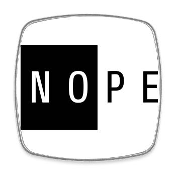 NOPE Black Gift - Square fridge magnet - white - Front