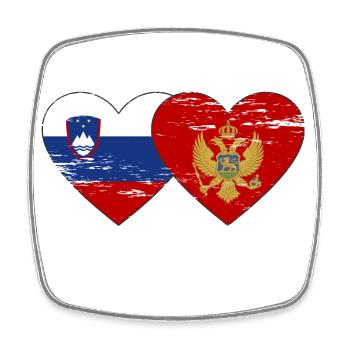 Slowenien Montenegro Flagge Herz used - Viereckiger Kühlschrankmagnet - Weiß - Vorne