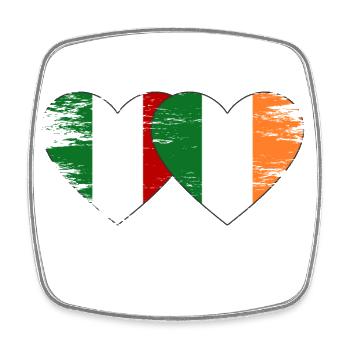 Italy Ireland Flag Heart Used - Square fridge magnet - white - Front