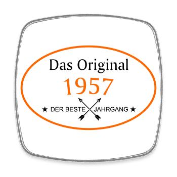 1957 - der beste Jahrgang - Viereckiger Kühlschrankmagnet - Weiß - Vorne