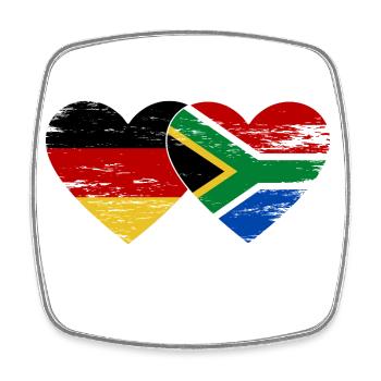 Deutschland Südafrika Flagge Hände Herzform used - Viereckiger Kühlschrankmagnet - Weiß - Vorne