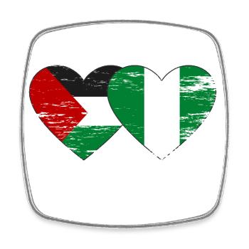 Drapeau de la Palestine et du Nigeria utilisé - Magnet carré - blanc - Devant