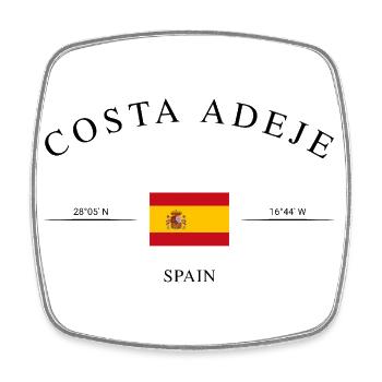 Costa Adeje Spain Flag Holiday Souvenir - Square fridge magnet - white - Front