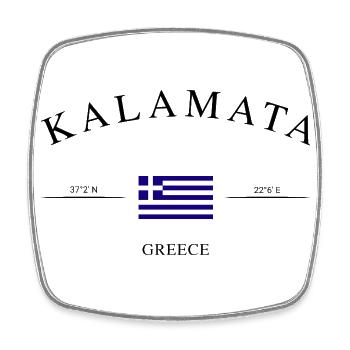 Kalamata Griechenland – Urlaub Souvenir & Geschenk - Viereckiger Kühlschrankmagnet - Weiß - Vorne