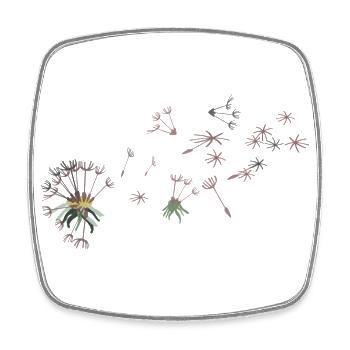 Dandelion flowers, - Square fridge magnet - white - Front