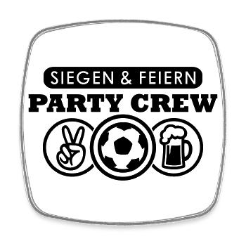 Fußball Party Crew - Viereckiger Kühlschrankmagnet - Weiß - Vorne