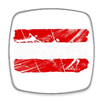 Triathlon Flag Austria (AUT) - Square fridge magnet - white - Front
