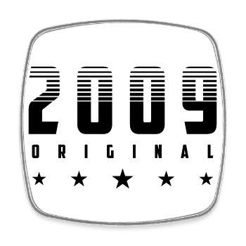 Original 2009 Year of birth | Color changeable - Square fridge magnet - white - Front