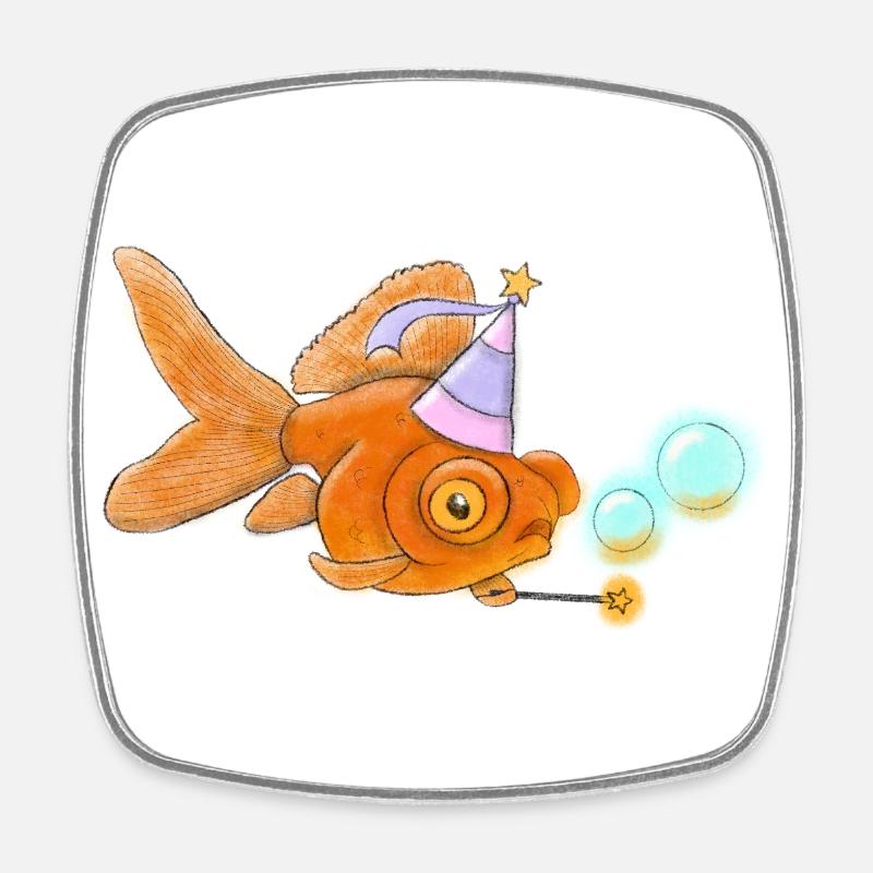 Fairy Telescope - Square fridge magnet - white