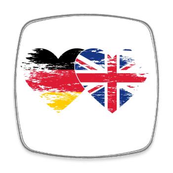 Germany United Kingdom flag used heart - Square fridge magnet - white - Front