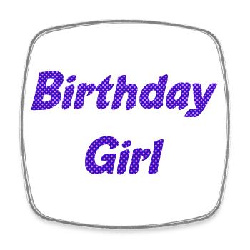 fille d’anniversaire - Magnet carré - blanc - Devant