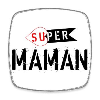 super maman cadeau originale maman - Magnet carré - blanc - Devant