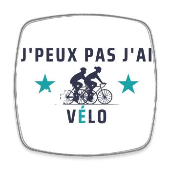 J peux pas j ai Vélo - Magnet carré - blanc - Devant