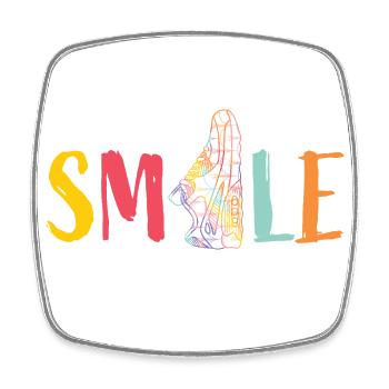 Smile - Sneaker bunt - cool - Sport - Tanz - Dance - Viereckiger Kühlschrankmagnet - Weiß - Vorne