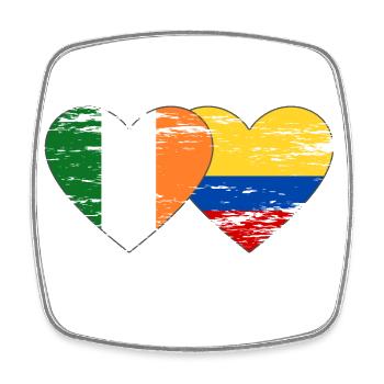 Irland Kolumbien Flagge Herz used - Viereckiger Kühlschrankmagnet - Weiß - Vorne